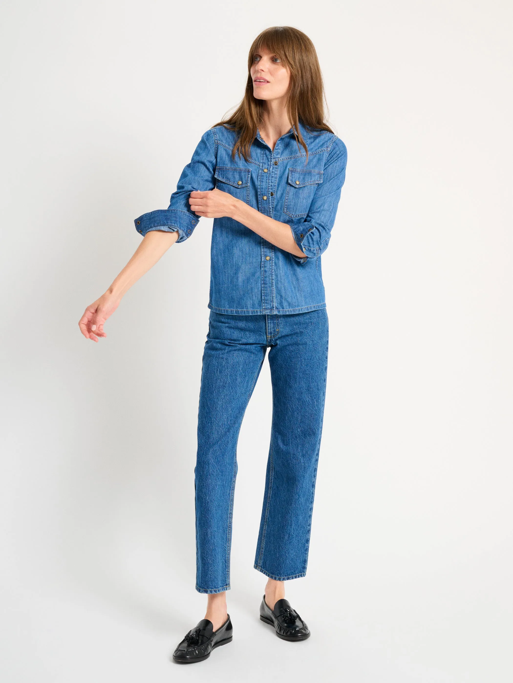 The Dona Button-Down in Denim