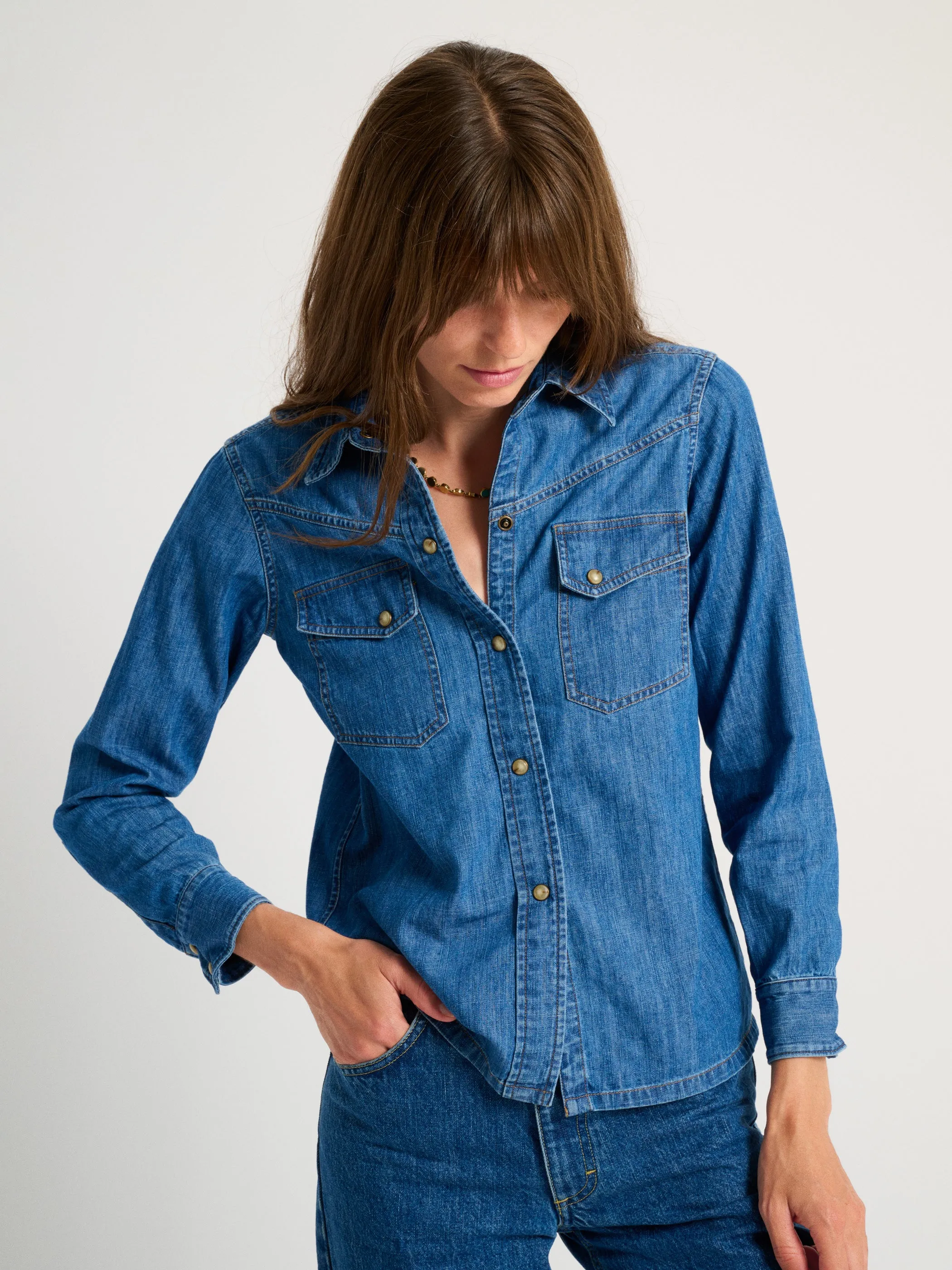 The Dona Button-Down in Denim