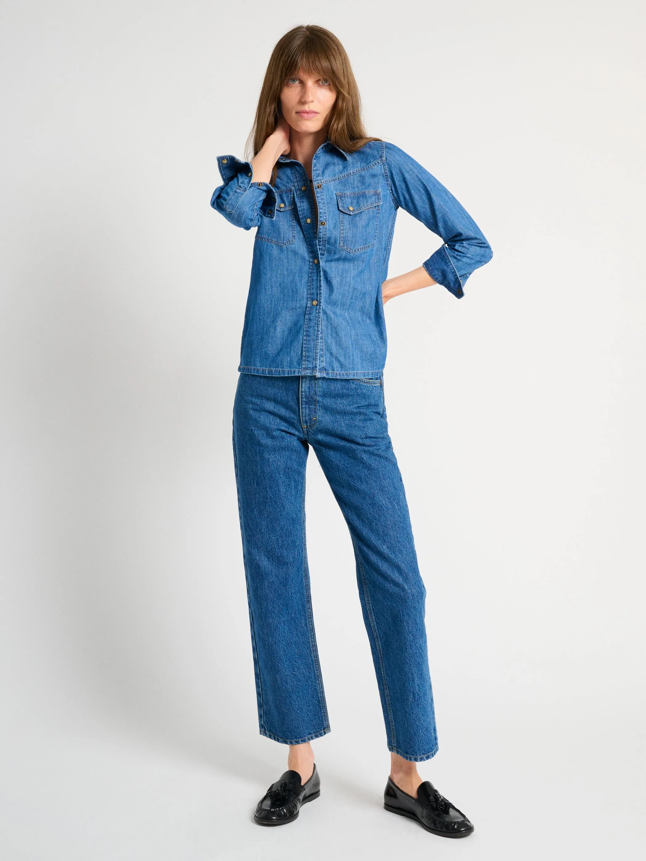 The Dona Button-Down in Denim