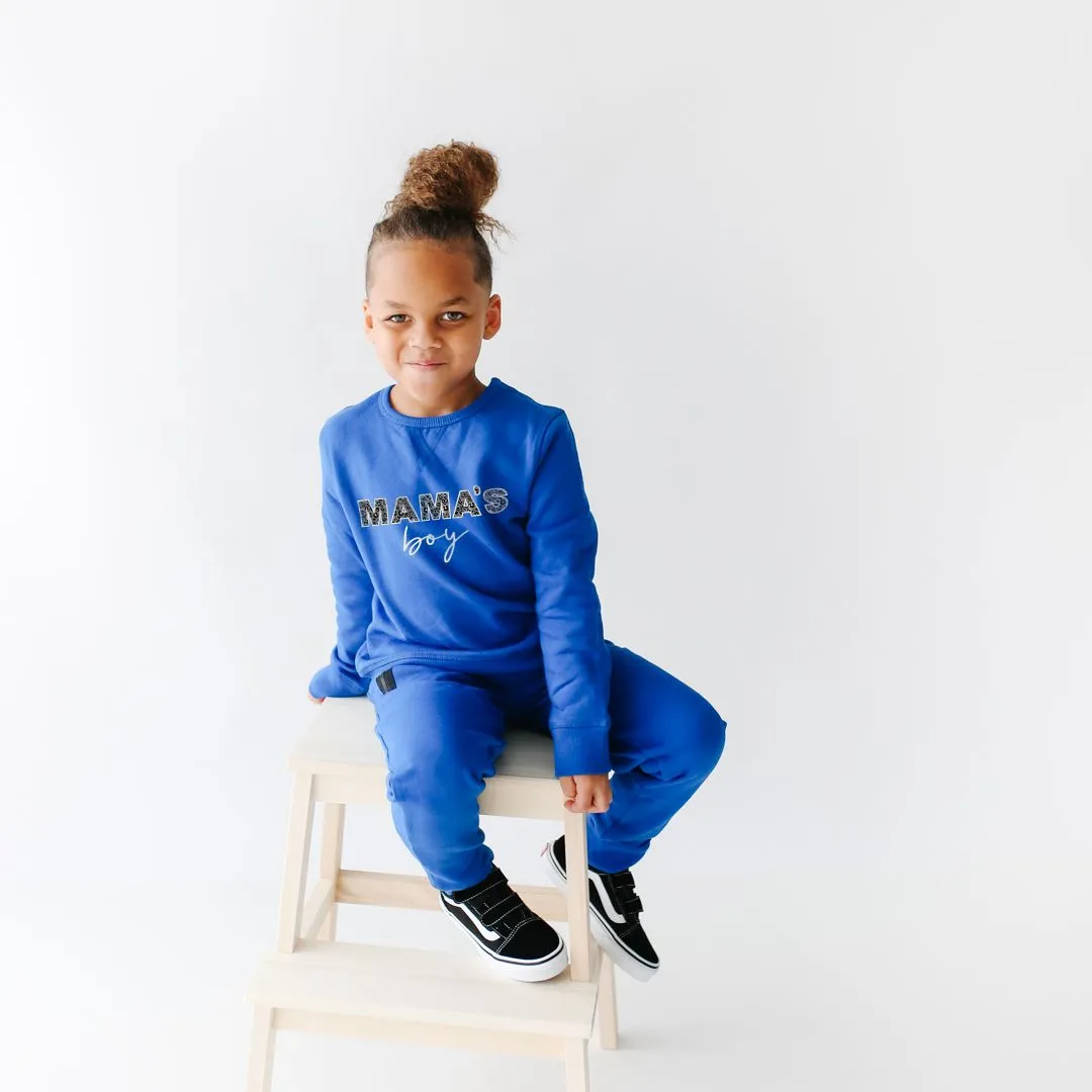 The Mama's Boy Sweatshirt - Cobalt   Leopard
