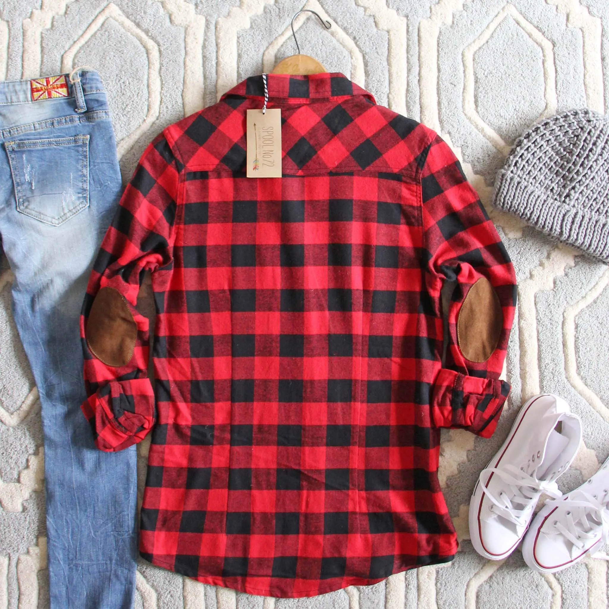The Patches & Plaid Flannel in Red