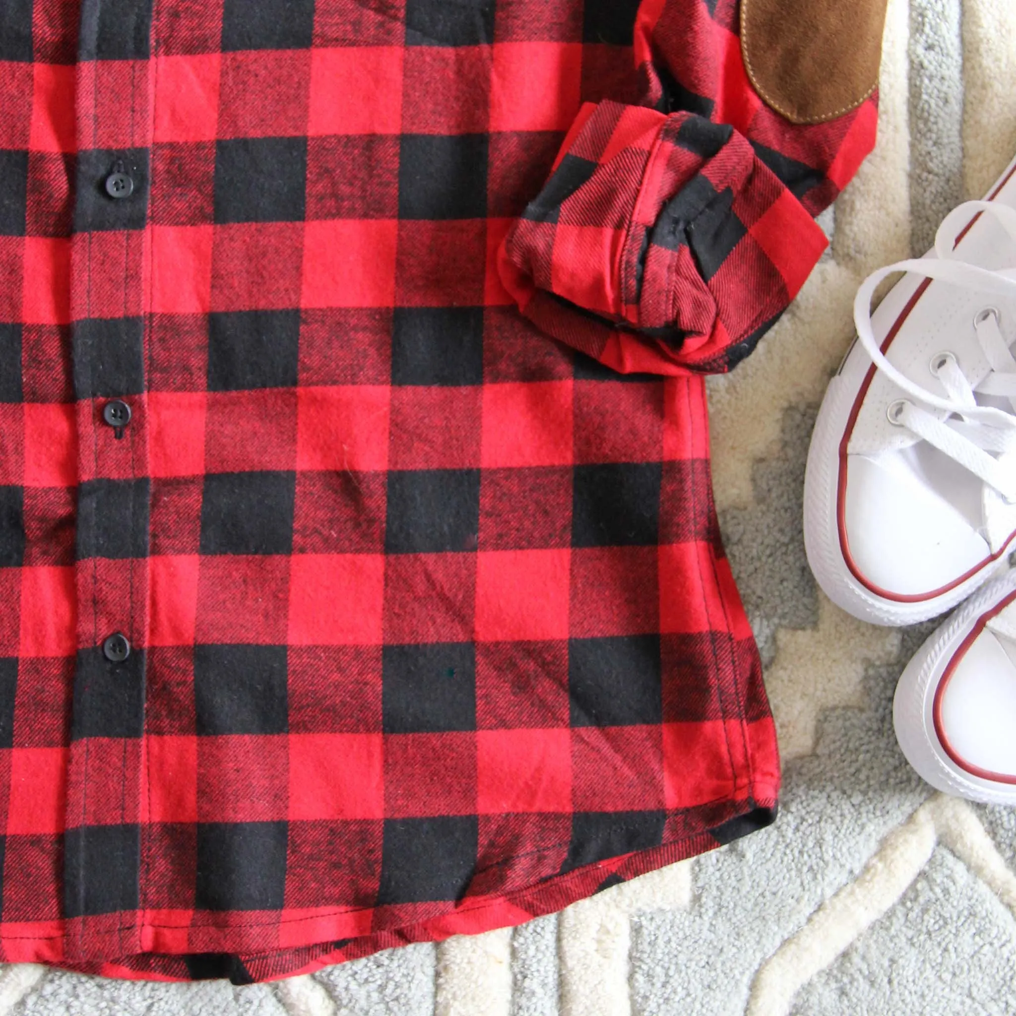 The Patches & Plaid Flannel in Red