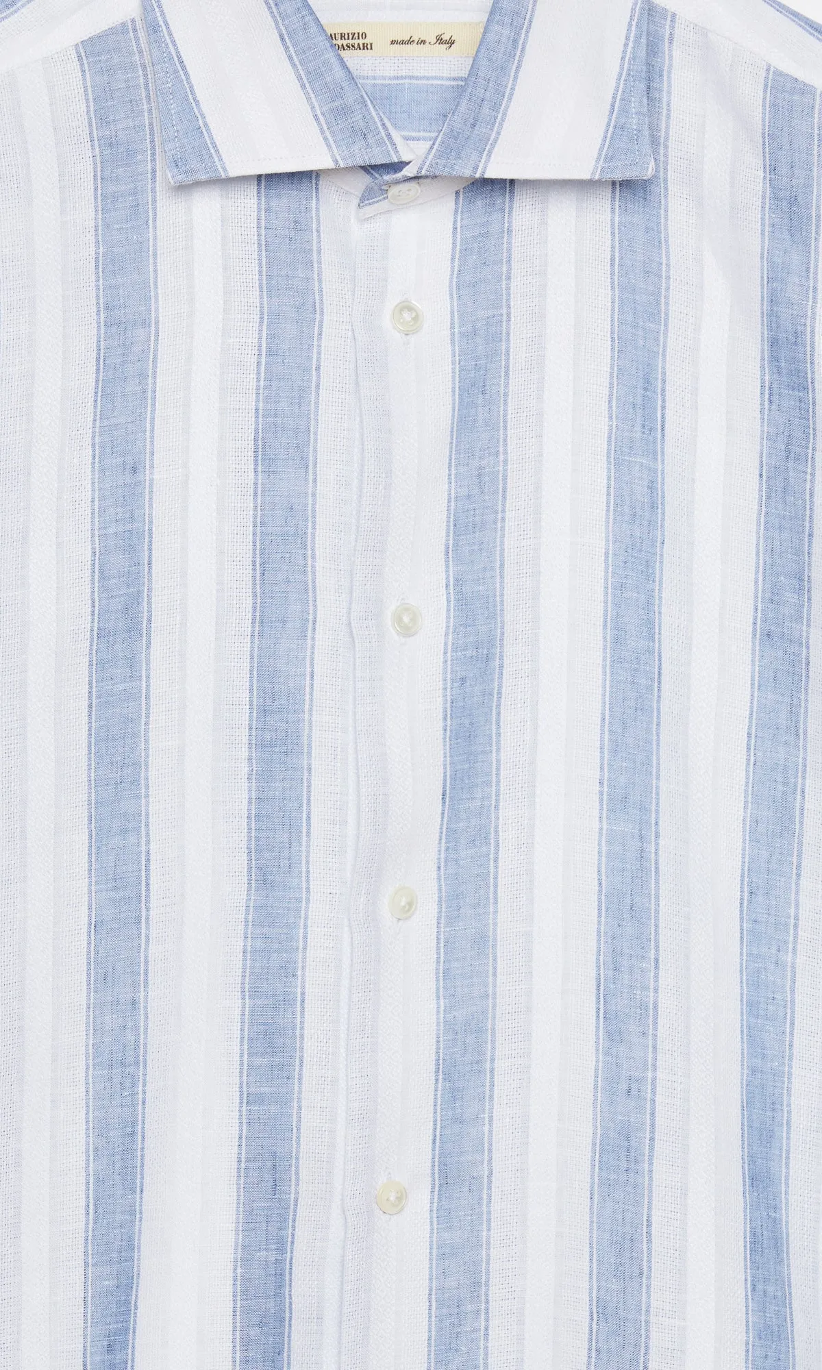 TONAL GEOMETRIC EMBROIDERED SHORT SLEEVE LINEN SHIRT - FULL WHITE