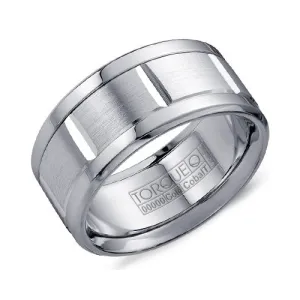 Torque (10.5mm) Cobalt and 14K White Gold Mens Wedding Band