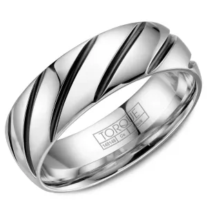 Torque Black Cobalt Collection 7MM Wedding Band with Stripe Detailing CBB-7000