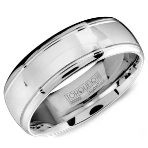 Torque Cobalt Collection 7MM Wedding Band with High Gloss Polish & Line Detailing CB-7102