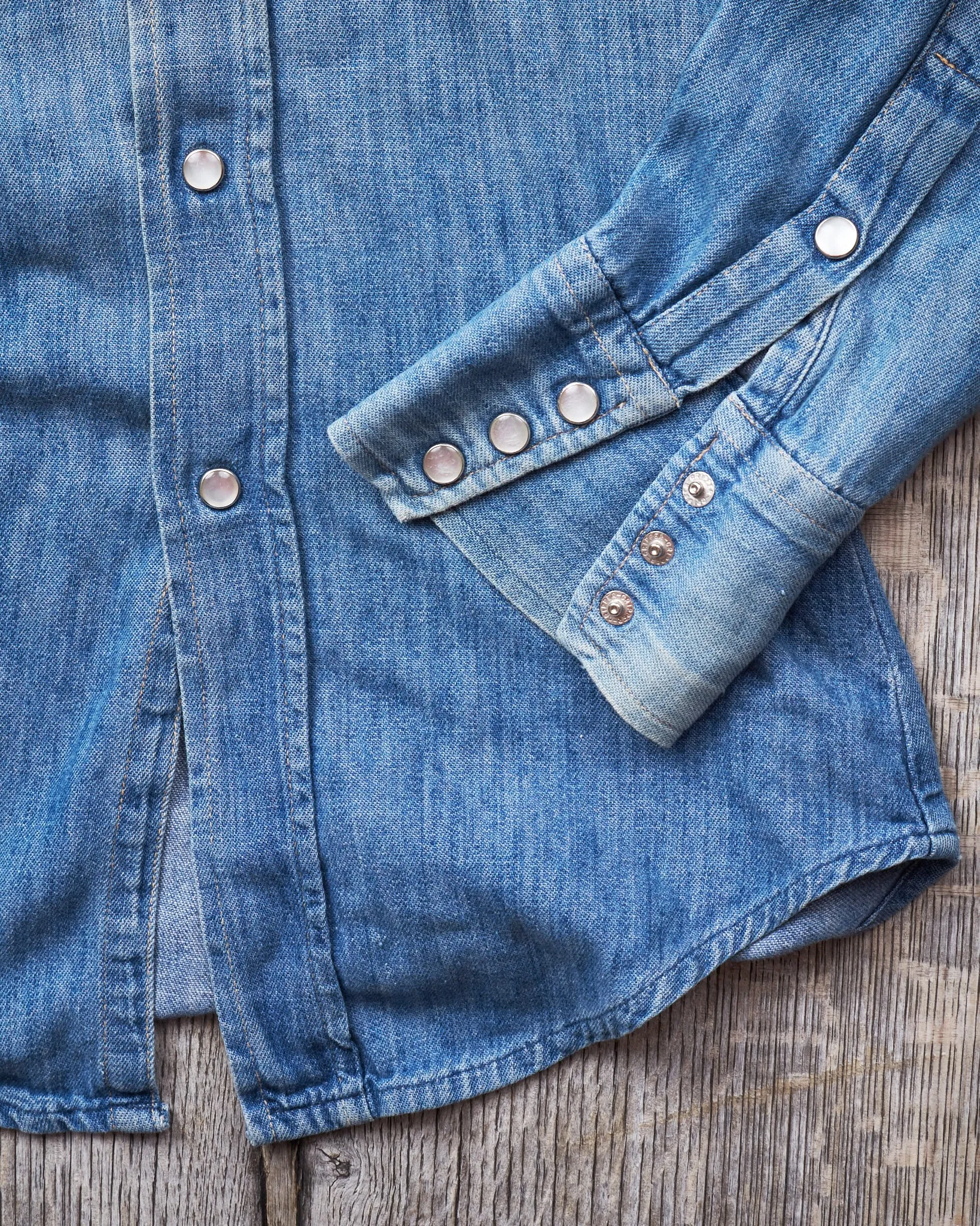 Vintage 70's Wrangler Sanforized Denim Shirt Womens XS