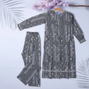 Women's 2Pcs Printed Suit Color Black