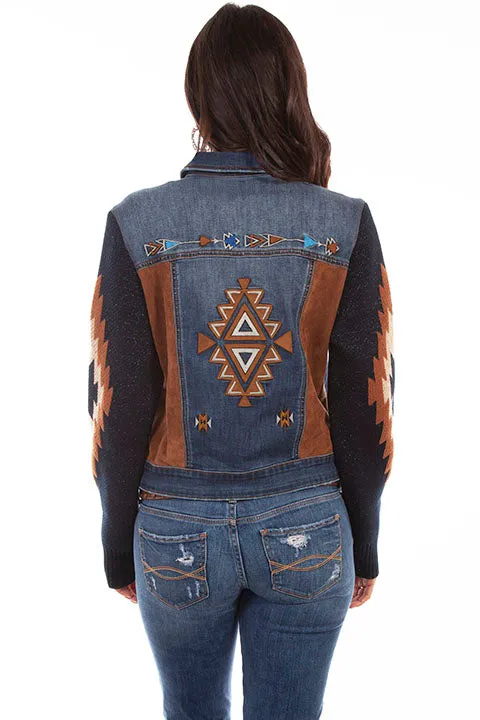 Women's Honey Creek Jacket Collection: Denim Jacket Aztec Embroidery