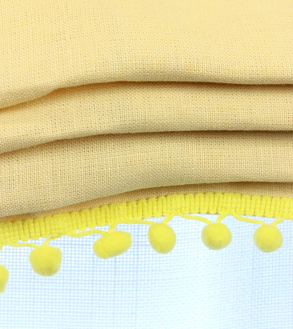 Yellow Linen Relaxed Shade with Yellow Pom Pom